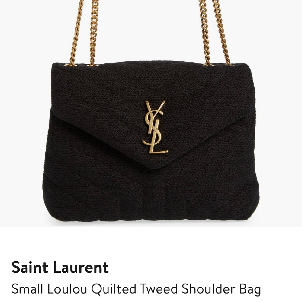 YSL black tweed small Loulou handbag